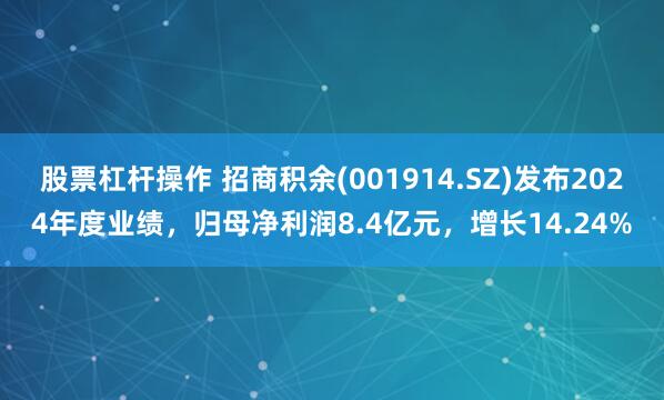 股票杠杆操作 招商积余(001914.SZ)发布2024年度业绩，归母净利润8.4亿元，增长14.24%