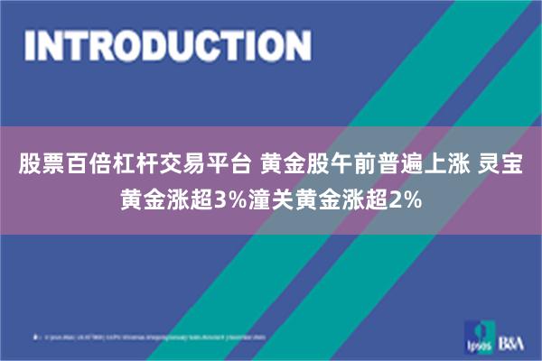 股票百倍杠杆交易平台 黄金股午前普遍上涨 灵宝黄金涨超3%潼关黄金涨超2%
