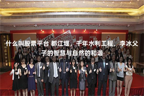 什么叫股票平台 都江堰,千年水利工程,李冰父子的智慧与自然的和谐